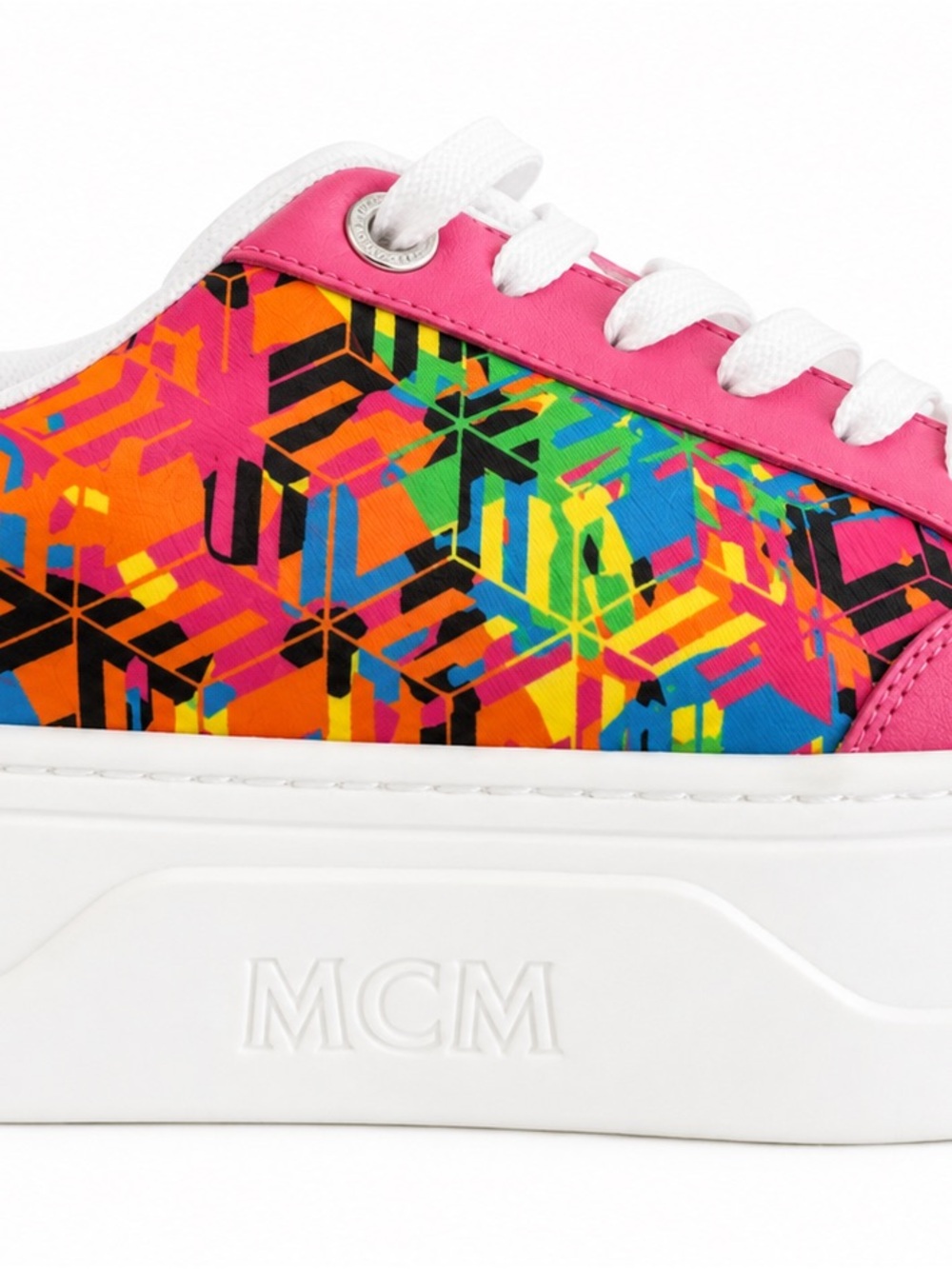 MCM Pink Multi-Color Platform Sneakers - Picture 2 of 11